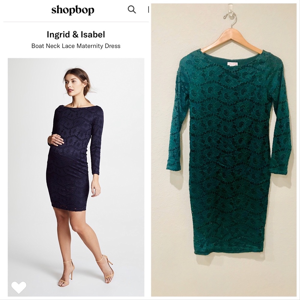 Ingrid and Isabel Boat Neck Lace Maternity Dress